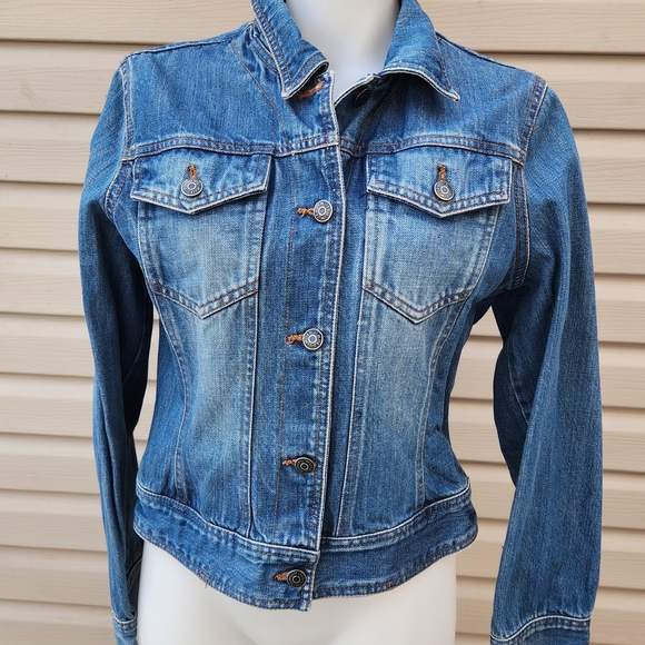 The Limited Jackets & Blazers - The Limited Blue Denim Button-Front Jean Jacket MEDIUM Like New
